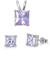 Silver Sets - Lavender CZ