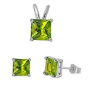 Silver Sets - Peridot CZ