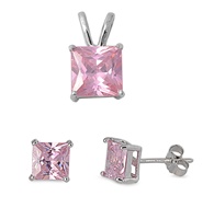 Silver Sets - PINK CZ