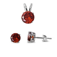 Silver Sets w/ CZ - Garnet CZ