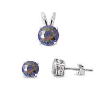 Silver Sets w/ CZ - Rainbow Topaz CZ