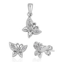 Silver Sets w/ CZ - Butterfly