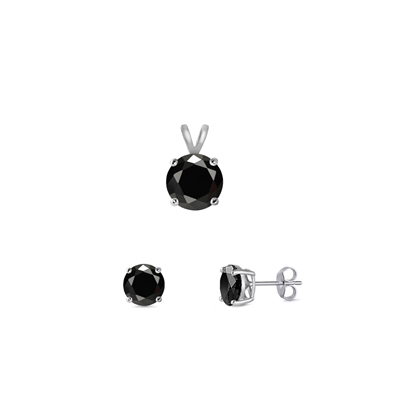 Silver CZ Set - Black CZ