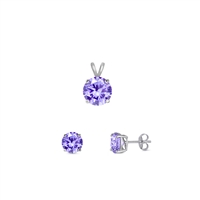 Silver CZ Set - Lavender CZ