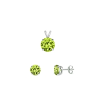 Silver CZ Set - Peridot CZ