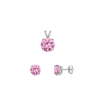 Silver CZ Set - Pink CZ