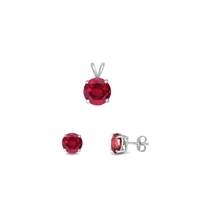 Silver CZ Set - Ruby CZ