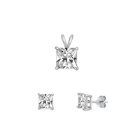 Silver CZ Set - Clear CZ