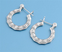 Silver Hollow Hoop Earrings
