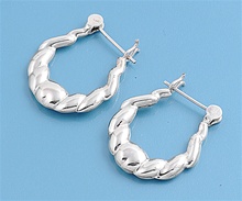 Silver Hollow Hoop Earrings