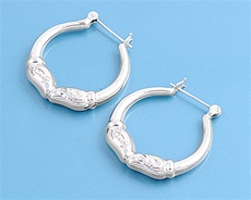 Silver Hollow Hoop Earrings