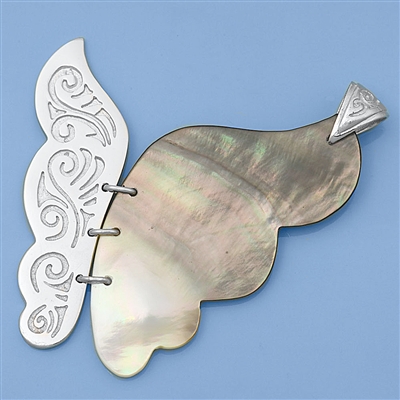 Silver Stone Pendant - Butterfly