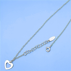 Silver Anklet - Heart