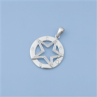 Silver CZ Star Pendant