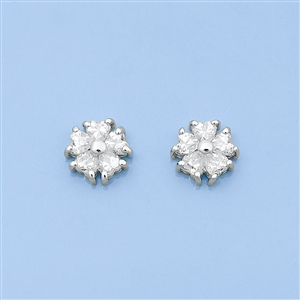 Silver Earrings - Flowers