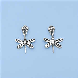 Silver Earrings - Dragonfly