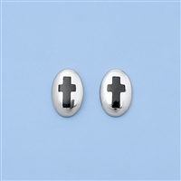 Silver Earrings - Cross