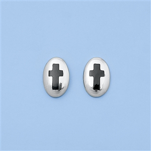 Silver Earrings - Cross