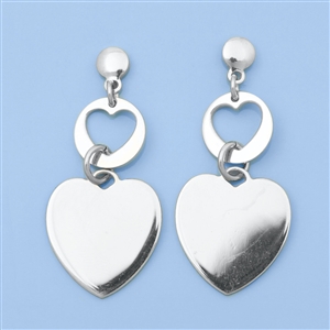 Silver Earrings - Hearts