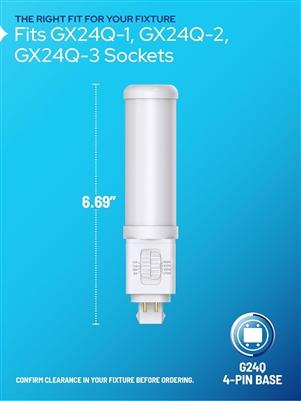 LIGHT BULB LED TYPA 4PIN  Watt Selectable 15/12/10/8w Color Selectable 2700/3500/4000/5000k