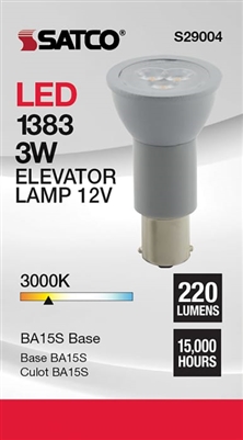 Led Elevator Light Bulb 3watt 12v AC/DC 1383 R12 30k BA15S