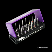 Set 14 Munce Discovery Burs and Bur Block with marked slots