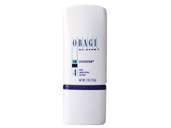 Obagi Nu-Derm Exfoderm  is a mild exfoliating lotion featuring Phytic Acid.  It helps smooth and tone rough or damaged skin.  Plant acid (3% phytic acid) removes old skin cells while promoting new skin cells for a lighter, brighter complexion.