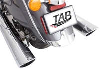 TAB Performance chrome tip compatible BAM Sticks exhaust pipe mufflers for a 2014 - Up Indian Chief motorcycle