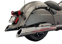 TAB Performance 4.5" aftermarket slip-on for Indian motorcycle.  chrome tip compatible BAM Sticks exhaust pipe mufflers for a 2014 - Up Indian Chief motorcycle