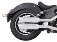 TAB Performance short chrome tip compatible exhaust pipe mufflers for a 2014 - Up Indian Scout motorcycle