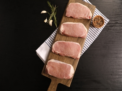 Rube's boneless Iowa pork loins, ready to season and cook.