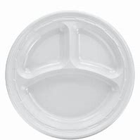 10'' (26cm) Plastic Plates 3 Sections (Pack 500) - 10-3