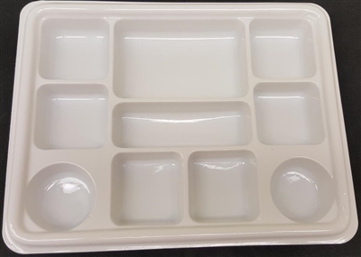 10 Compartment White Plates (Pack 250)