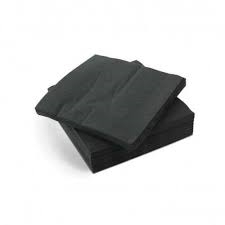 Black Cocktail Napkins 250 x 250mm (Pack of 2000) 25-BLK