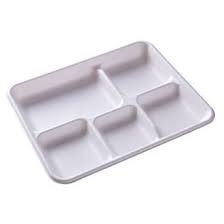 5 Compartment White Plates (Pack 250)