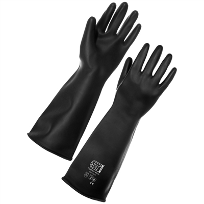 Prochem Black Heavy Duty Rubber Gloves 12'' (Pair)