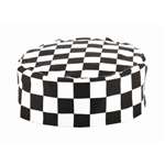 A161 - Skull Cap Big Black Check Polycotton - One Size