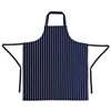 A535 - Bib Apron Blue/White Butchers Stripe with Pocket - 28-38"