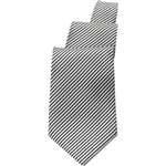 A886 - Uniform Works Tie Silver Black Fine Stripe
