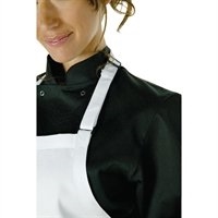 A923 - Chef Works Adjustable Neck Bib Apron White with Pockets
