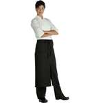 A969 - Chef Works Split-front Bistro Apron Black with Pocket