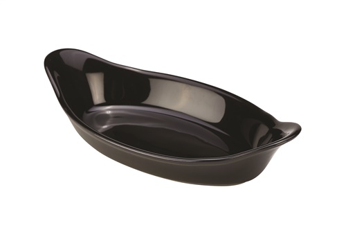  GenwareGenwareStoneware Black Oval Eared Dish 16.5cm/6.5"    B23D-BL