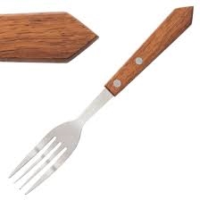 Steak Forks Wooden Handle - 190mm (Box 12)  C137