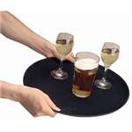 C556 - Anti-Slip Plastic Round Tray Black - 280mm 11"