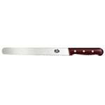 C630 - Victorinox Wood Handle Slicer Knife Round Blade Wavy Edge Round Tip - 25cm