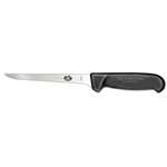 C671 - Victorinox Fibrox Black Handle Boning Knife Rear Curved Edge Narrow Blade - 15cm