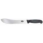 C675 - Victorinox Fibrox Black Handle Safety Nose Slaughter and Butcher's Knife - 25cm