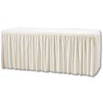 CB085 - Cream Plisse Table Combi Skirting - 1820x750x730mm