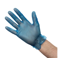 CB254-L - Vogue Vinyl Food-Prep Gloves Blue Powdered - Size L (Box 100)