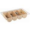 CB674 - Cutlery Dispenser Rattan Basket Wire Chrome Frame 4 compartment - 100x325x530mm